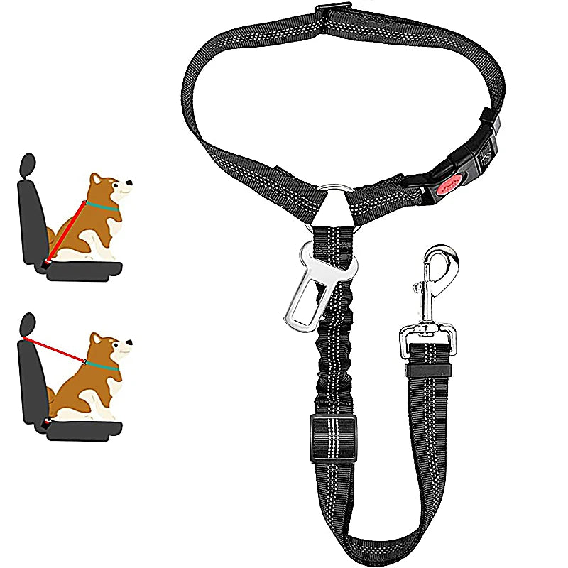 2 in 1 Solid Dog Harness & Car Seat Belt | Heavy Duty & Adjustable
