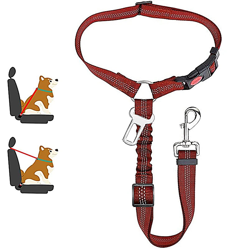 2 in 1 Solid Dog Harness & Car Seat Belt | Heavy Duty & Adjustable