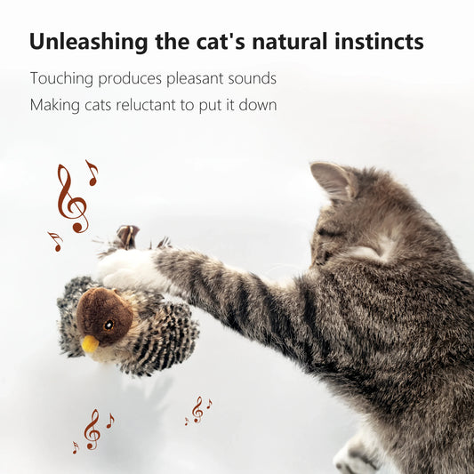 Flying Sparrow Cat Toy | Chirping Catnip Bird