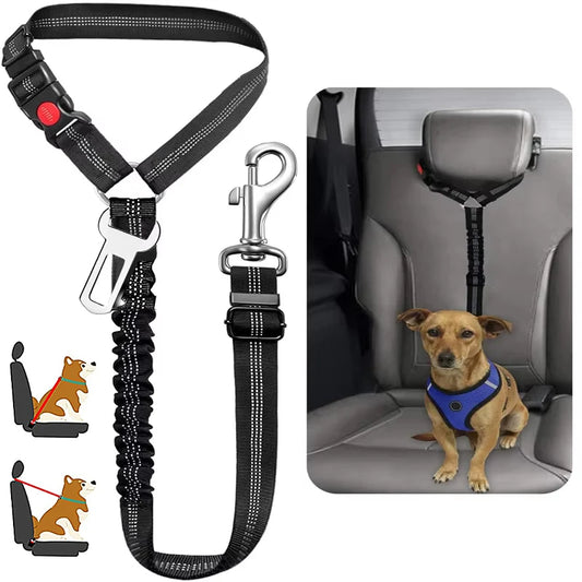2 in 1 Solid Dog Harness & Car Seat Belt | Heavy Duty & Adjustable