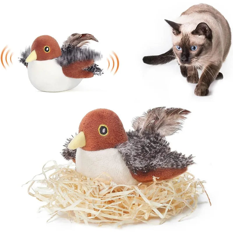 Flying Sparrow Cat Toy | Chirping Catnip Bird
