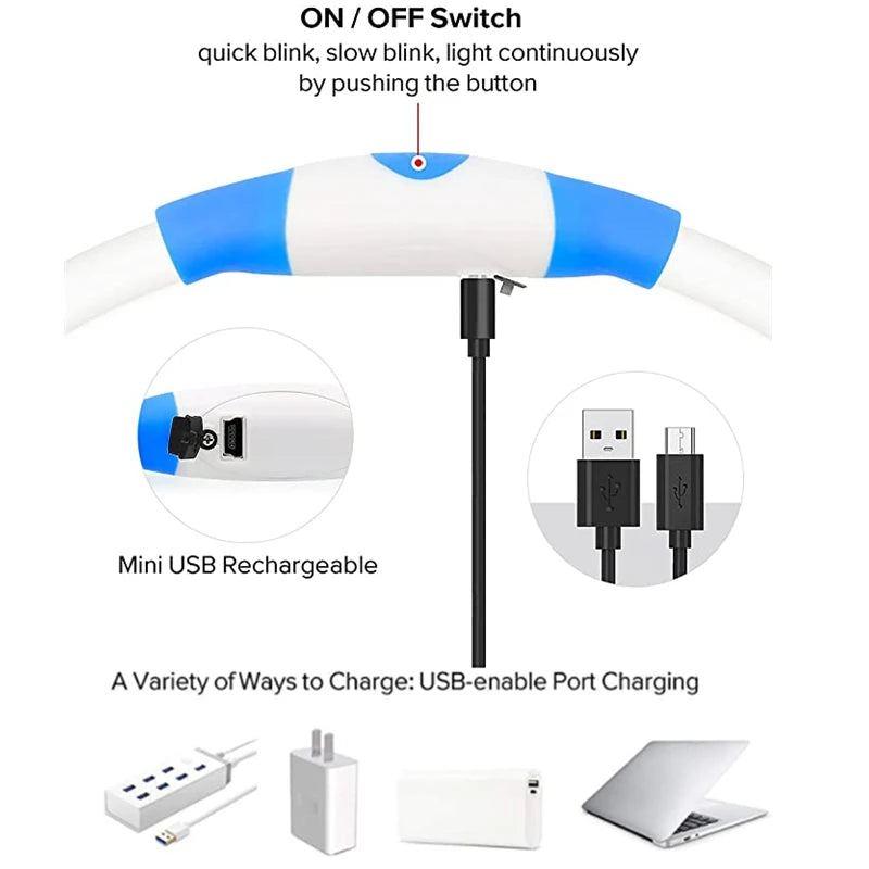 Glow-Up Pet Collar Light | Waterproof & USB Rechargeable