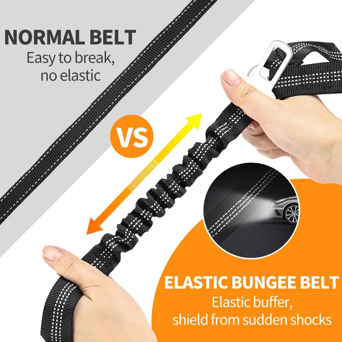 2 in 1 Solid Dog Harness & Car Seat Belt | Heavy Duty & Adjustable