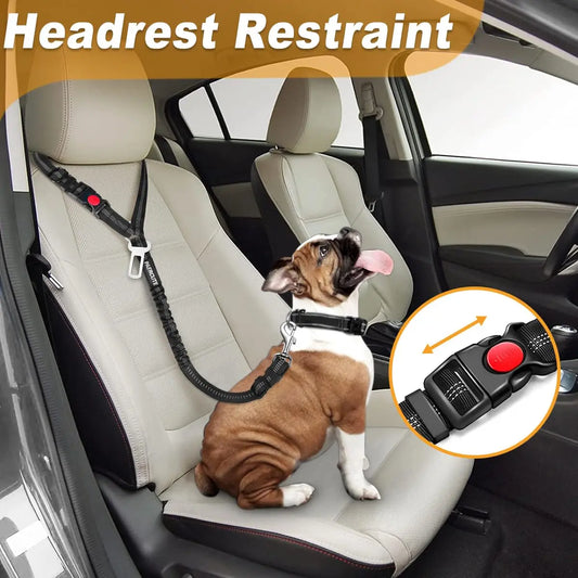 2 in 1 Solid Dog Harness & Car Seat Belt | Heavy Duty & Adjustable